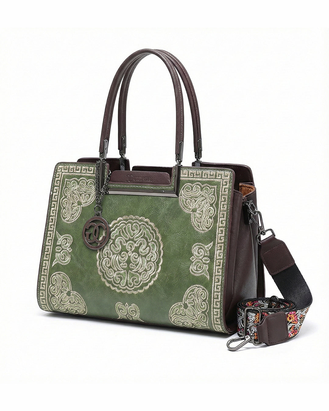 Artisanal Embroidered Aesthetic Top-Handle Bag