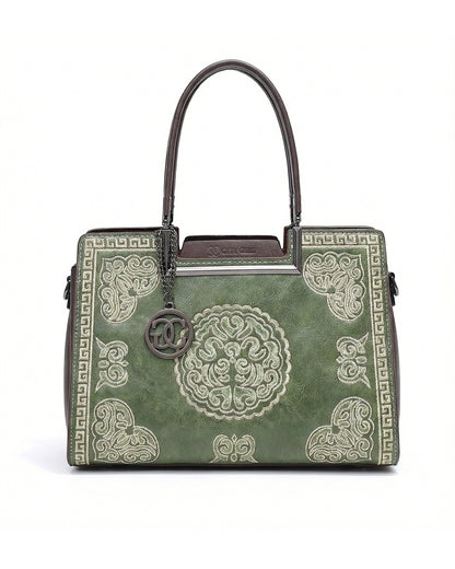 Artisanal Embroidered Aesthetic Top-Handle Bag