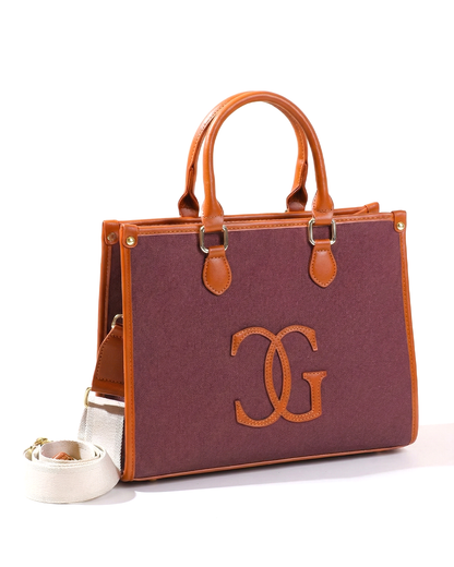Classic CG  Contrast Trim Textured Satchel
