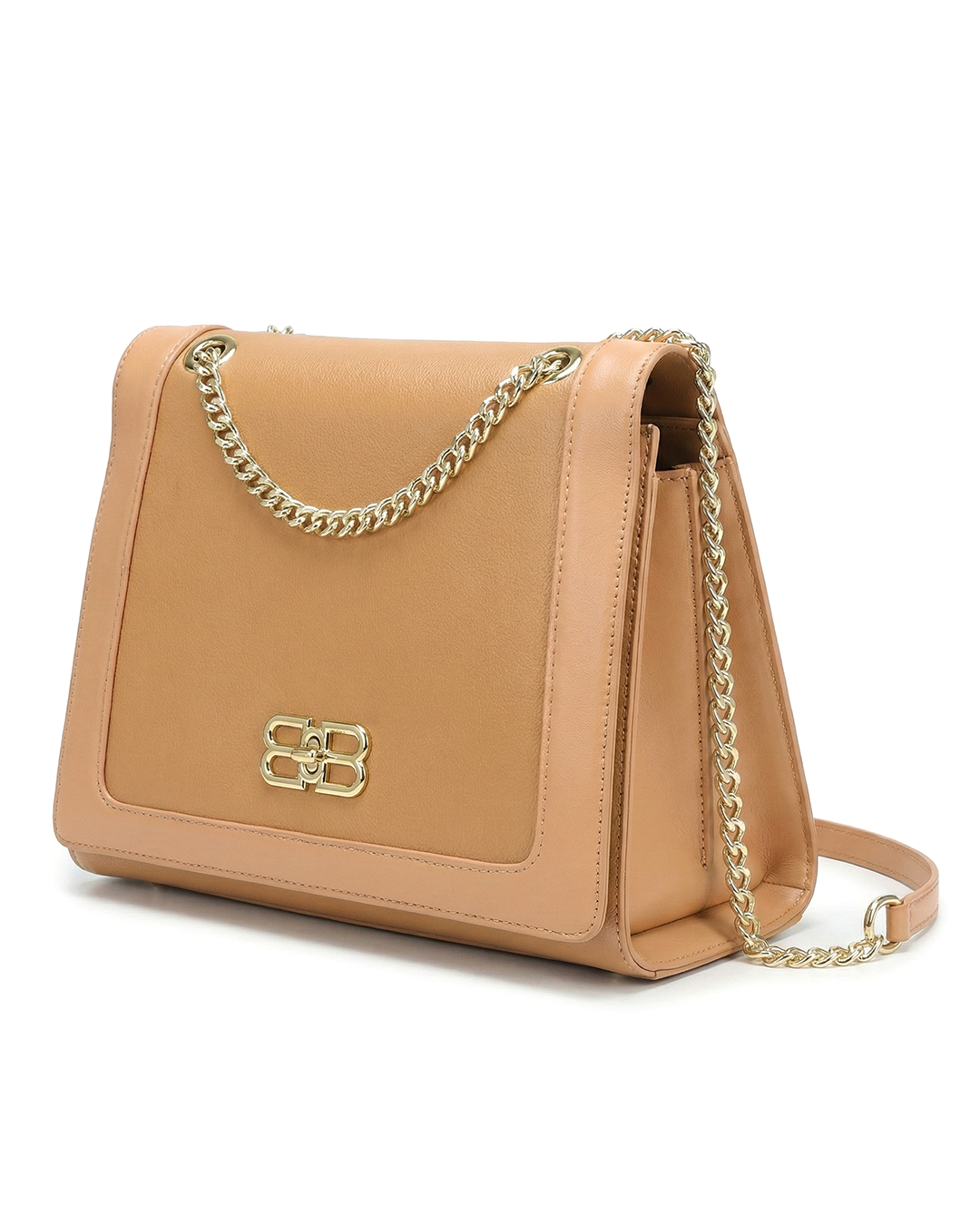 Refined Two-Texture Structured Flap Bag