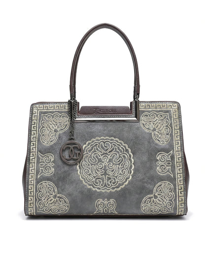 Artisanal Embroidered Aesthetic Top-Handle Bag