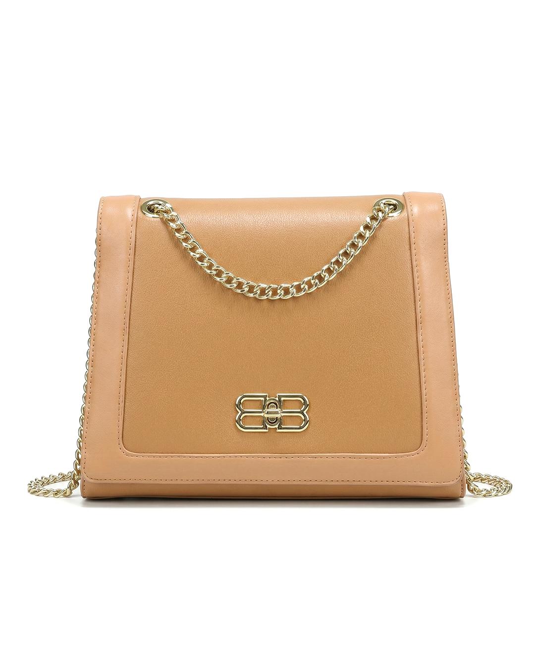 Refined Two-Texture Structured Flap Bag