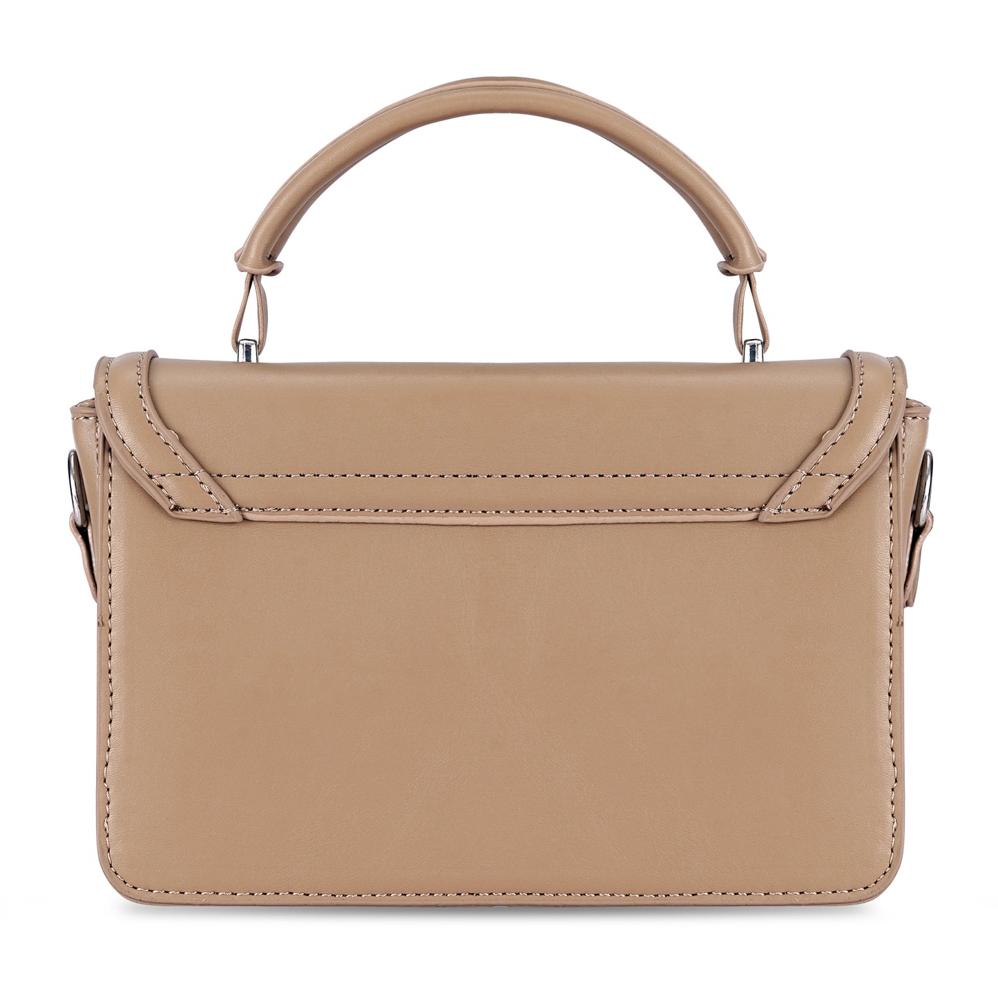 Khaki Structured Satchel Bag