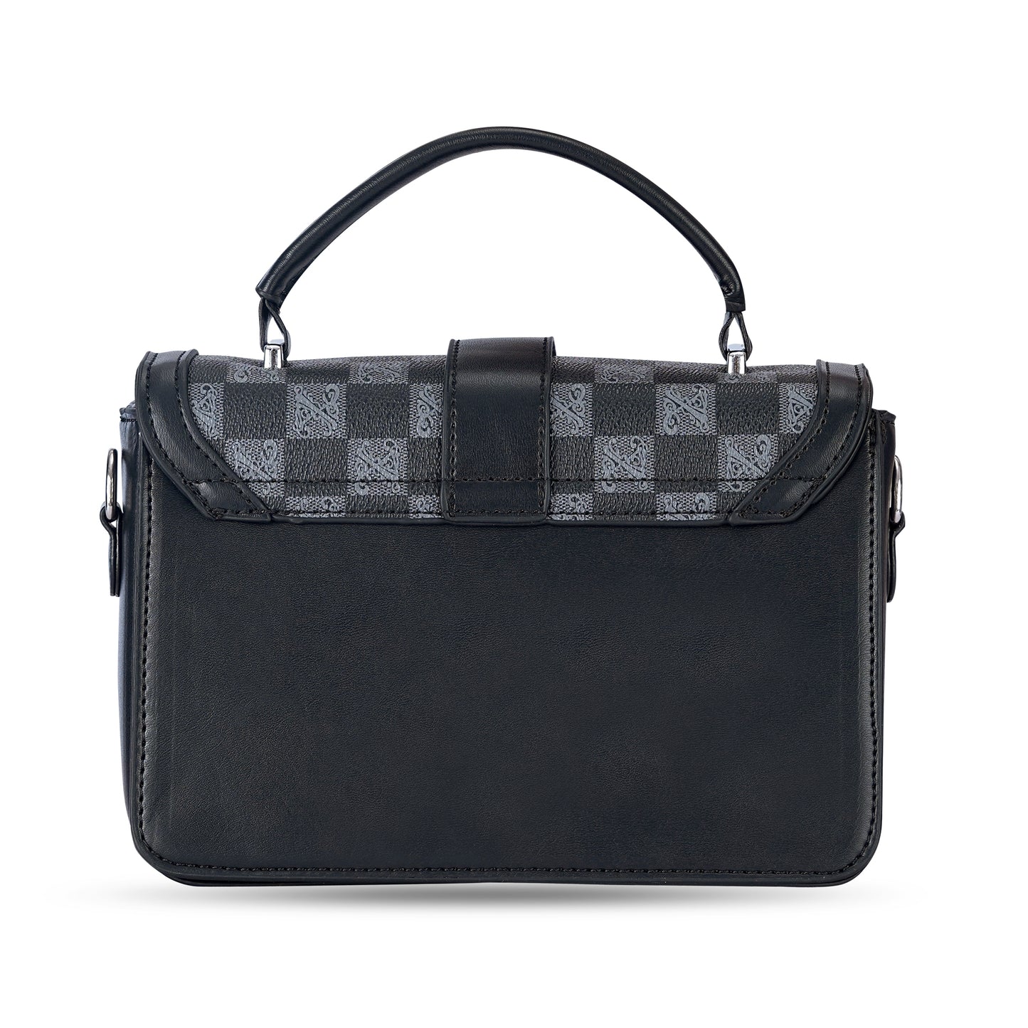 Black Colourblocked Satchel Bag