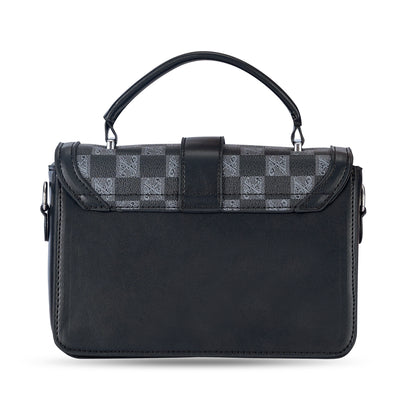 Black Colourblocked Satchel Bag