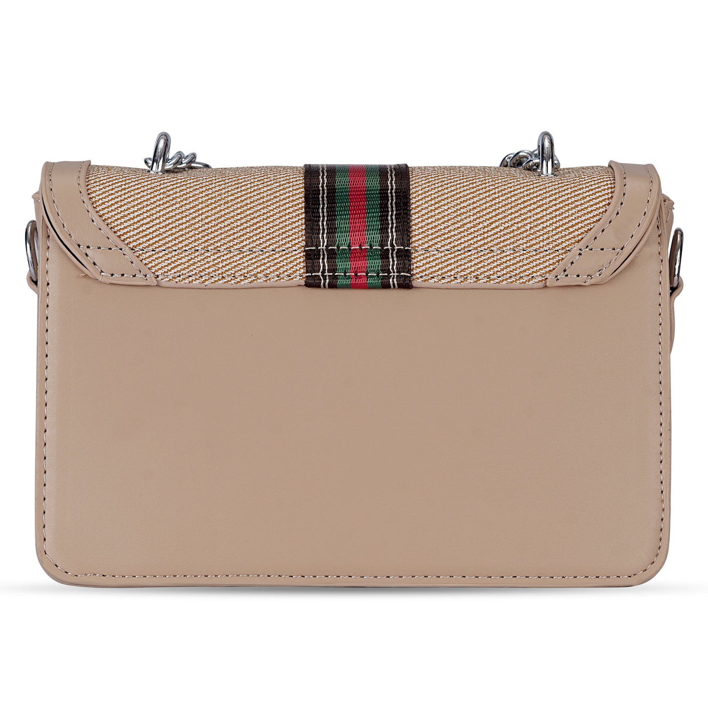Beige Colourblocked Sling Bag