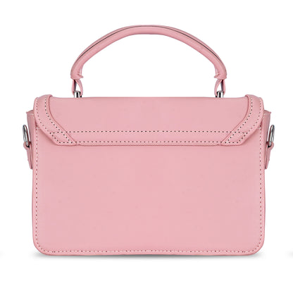 Pink Structured Satchel Bag