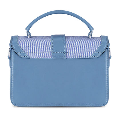 Blue Structured Satchel Bag