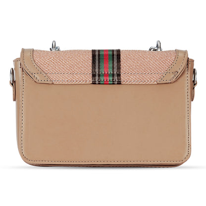 Khaki Colourblocked Sling Bag