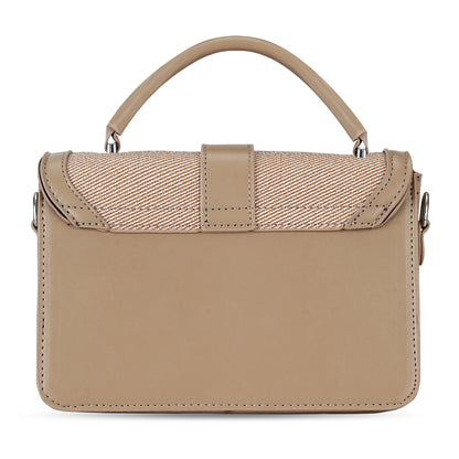 Khaki Structured Satchel Bag