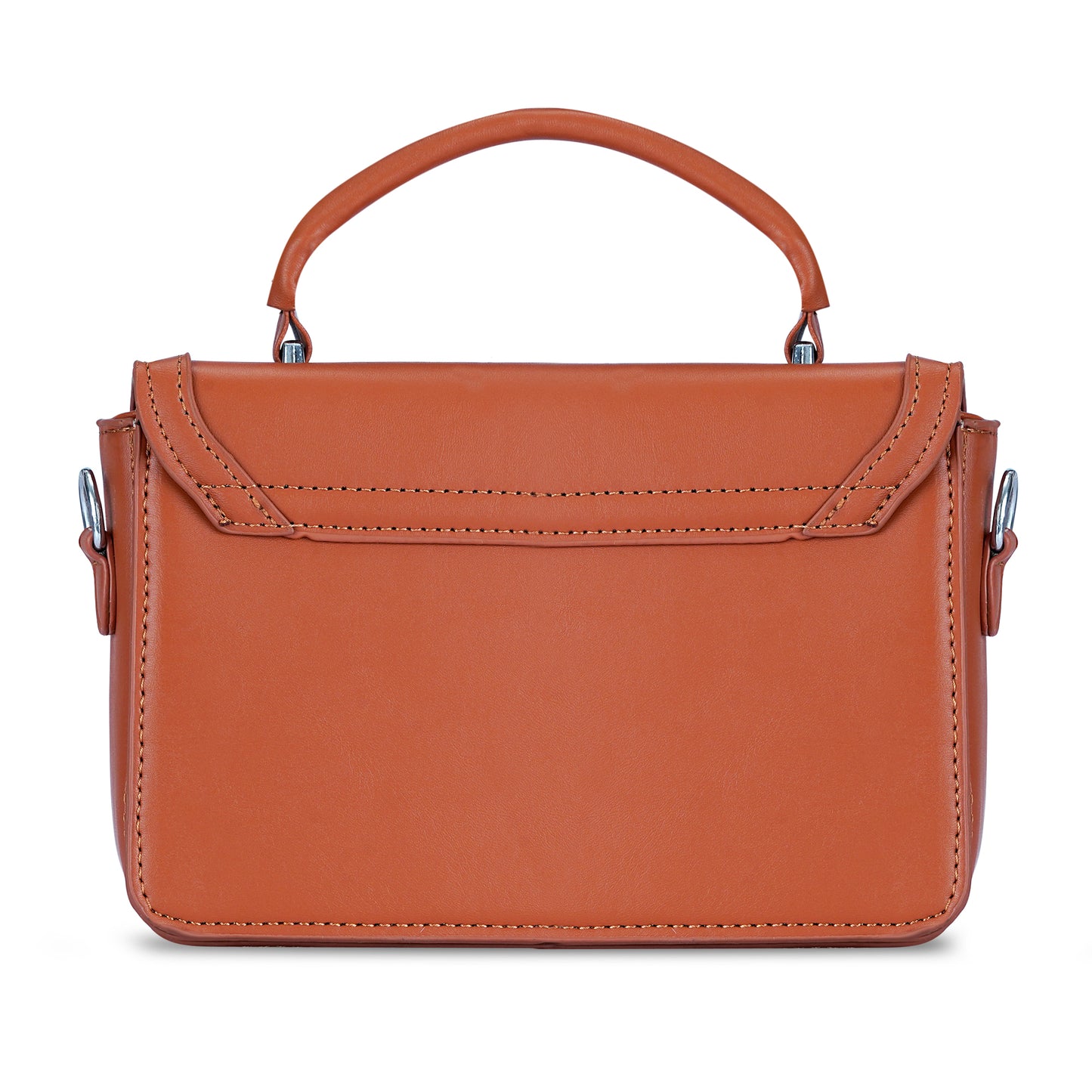 Tan Structured Satchel Bag