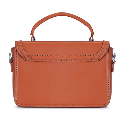 Tan Structured Satchel Bag