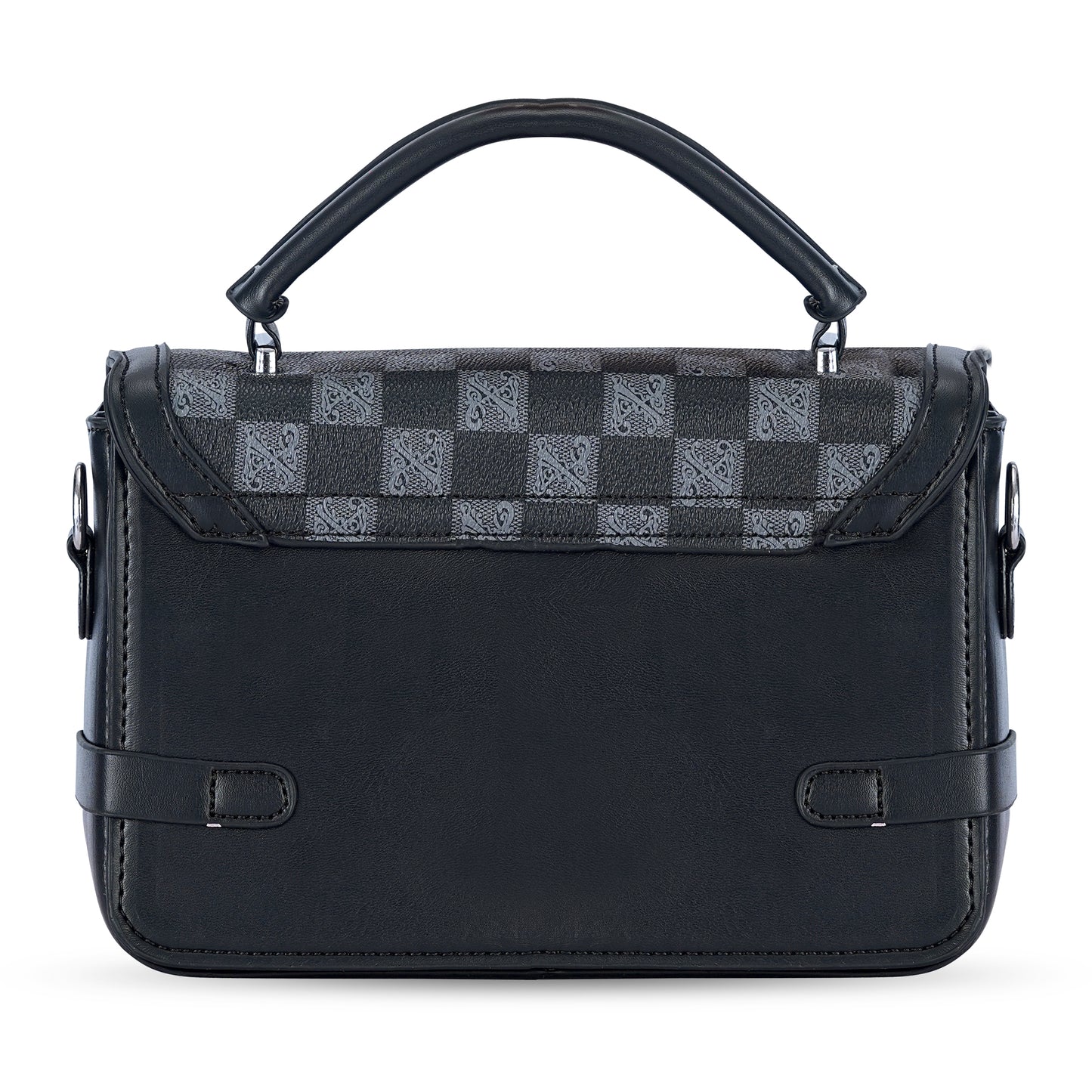 Black Colourblocked Satchel Bag