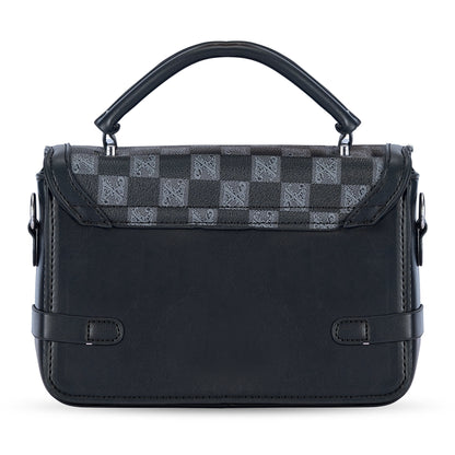 Black Colourblocked Satchel Bag