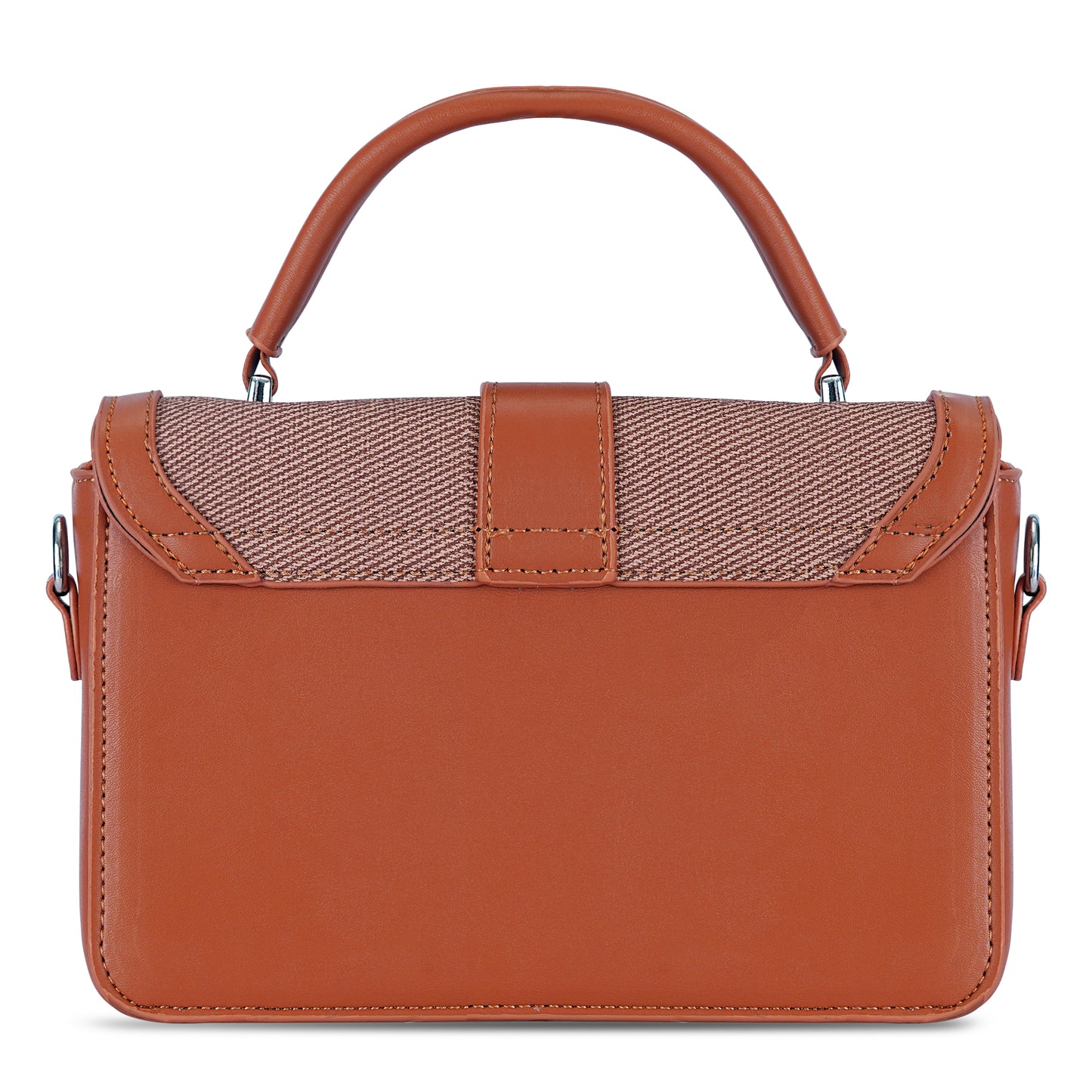 Tan Structured Satchel Bag