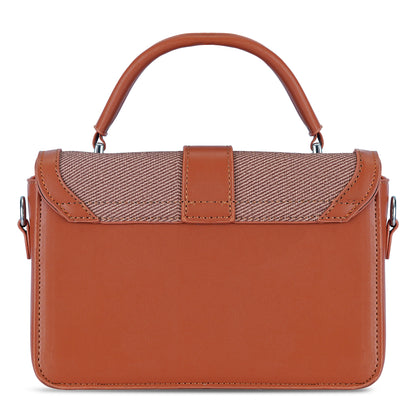 Tan Structured Satchel Bag