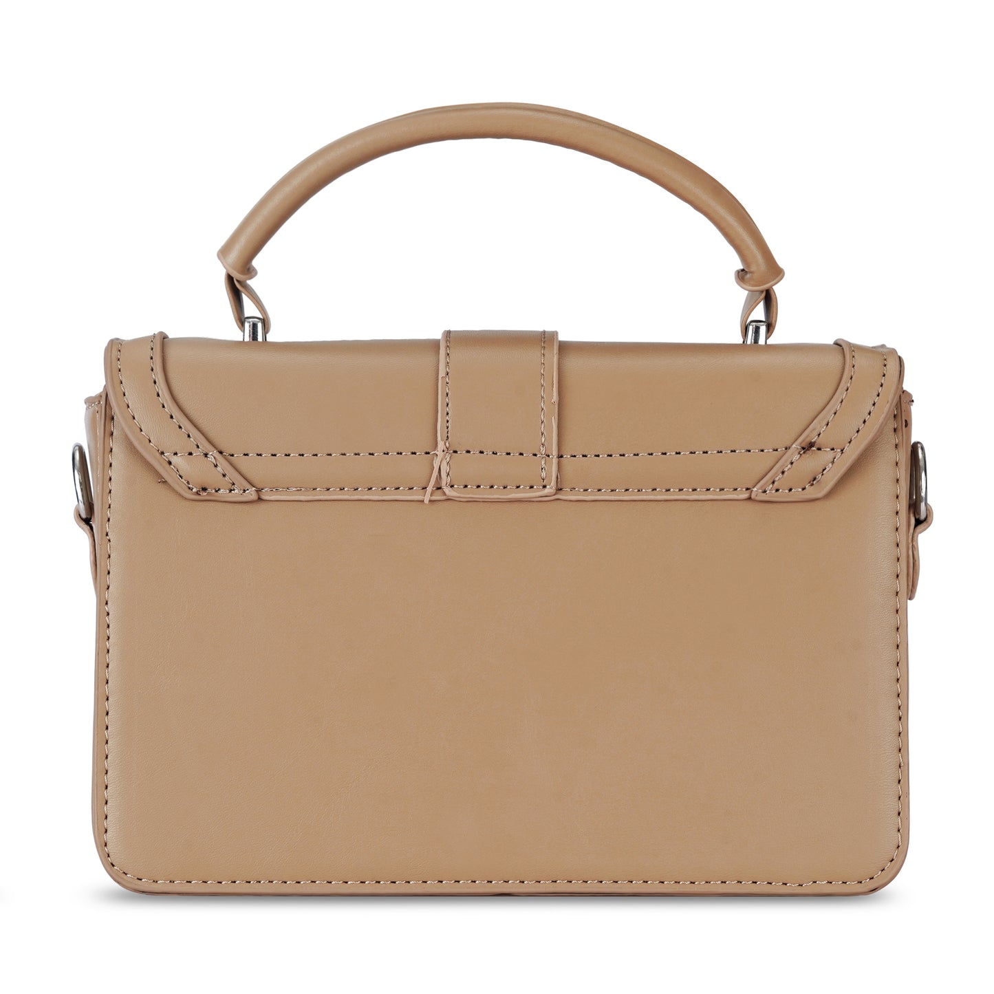 Khaki Structured Satchel Bag