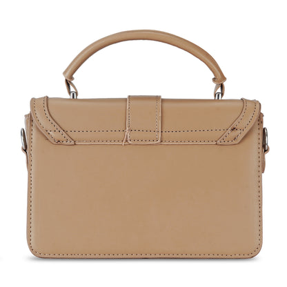 Khaki Structured Satchel Bag