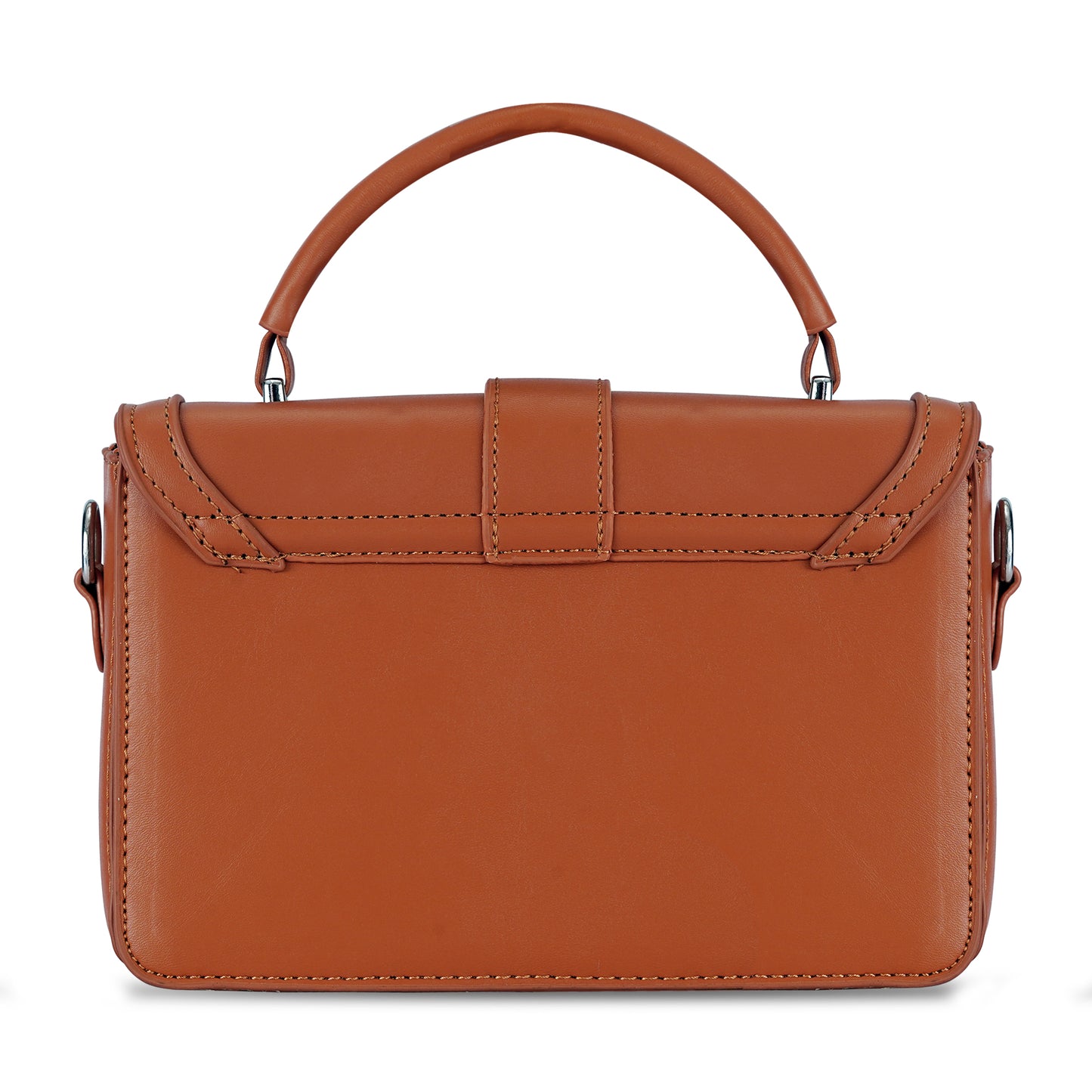 Tan Structured Satchel Bag