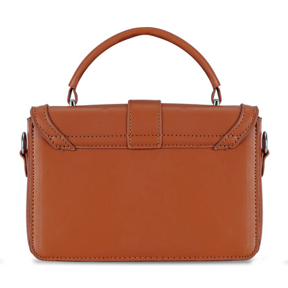 Tan Structured Satchel Bag