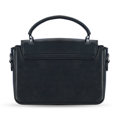 Black Structured Satchel Bag