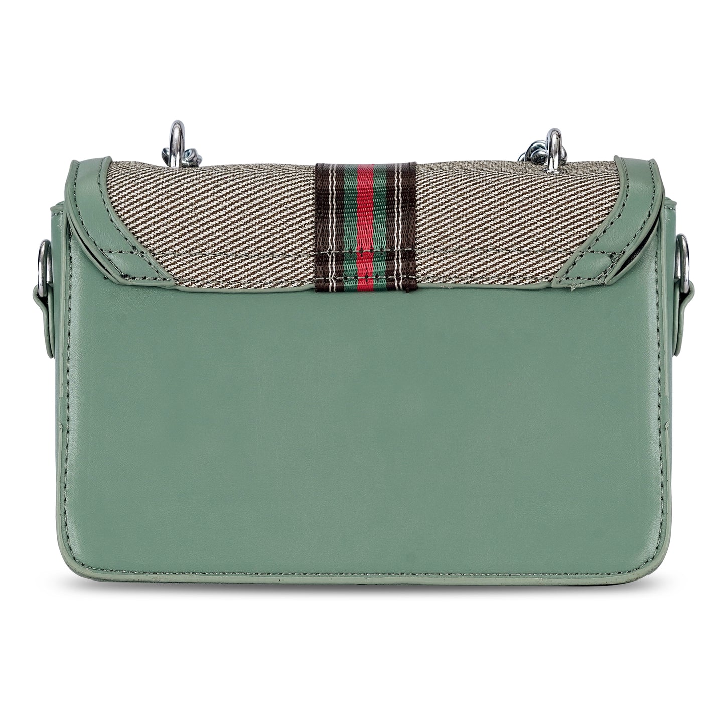 Green Colourblocked Sling Bag