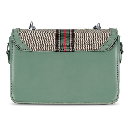 Green Colourblocked Sling Bag