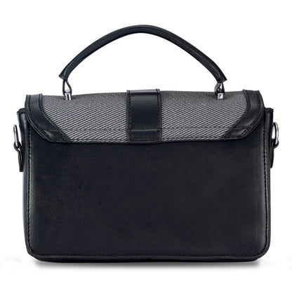 Black Structured Satchel Bag