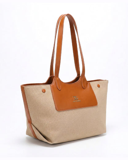 Professional Contrast Panel Tote Bag