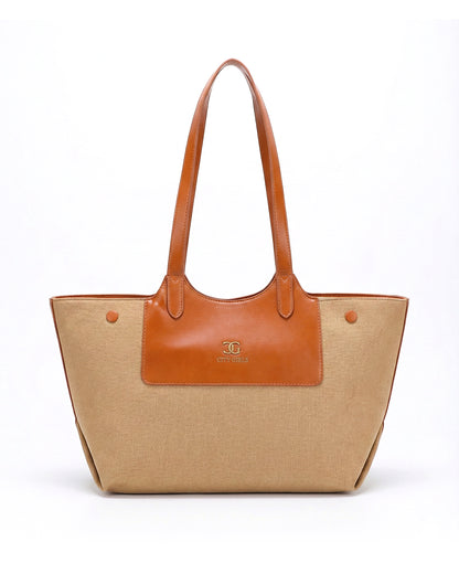 Professional Contrast Panel Tote Bag