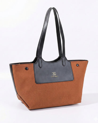 Professional Contrast Panel Tote Bag