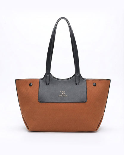 Professional Contrast Panel Tote Bag