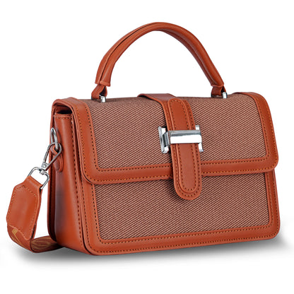 Tan Structured Satchel Bag