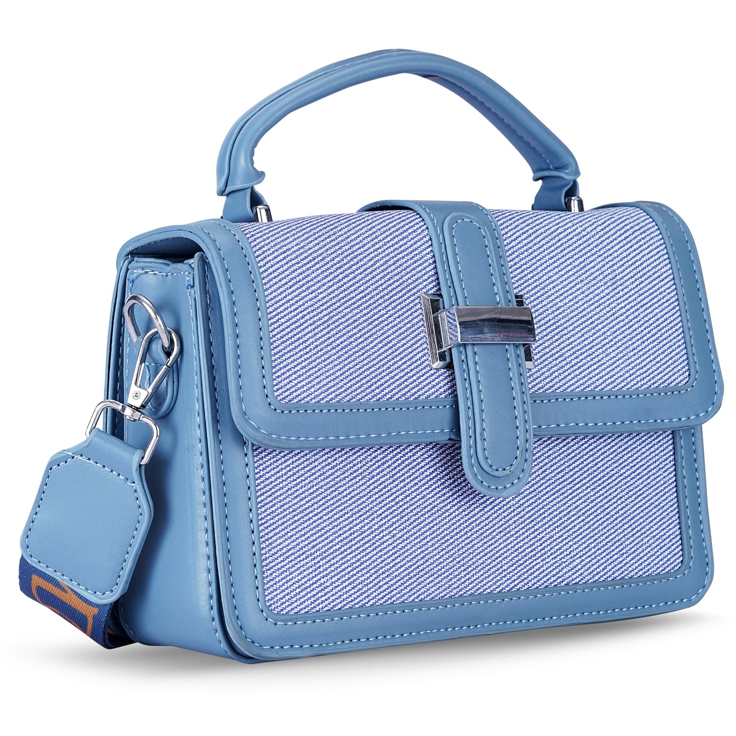 Blue Structured Satchel Bag