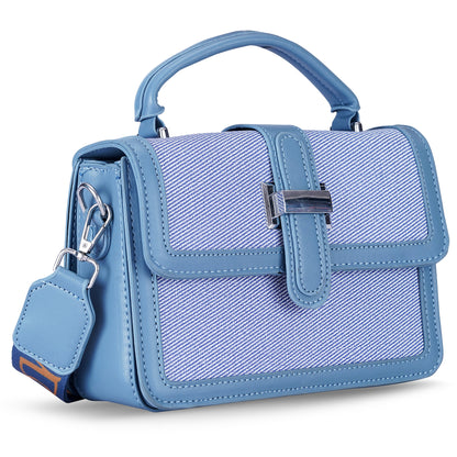 Blue Structured Satchel Bag