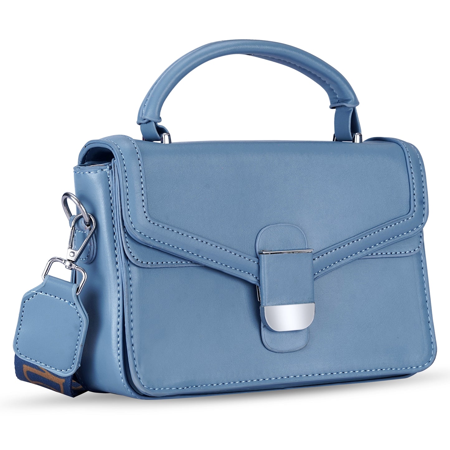 Blue Structured Satchel Bag