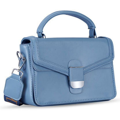 Blue Structured Satchel Bag