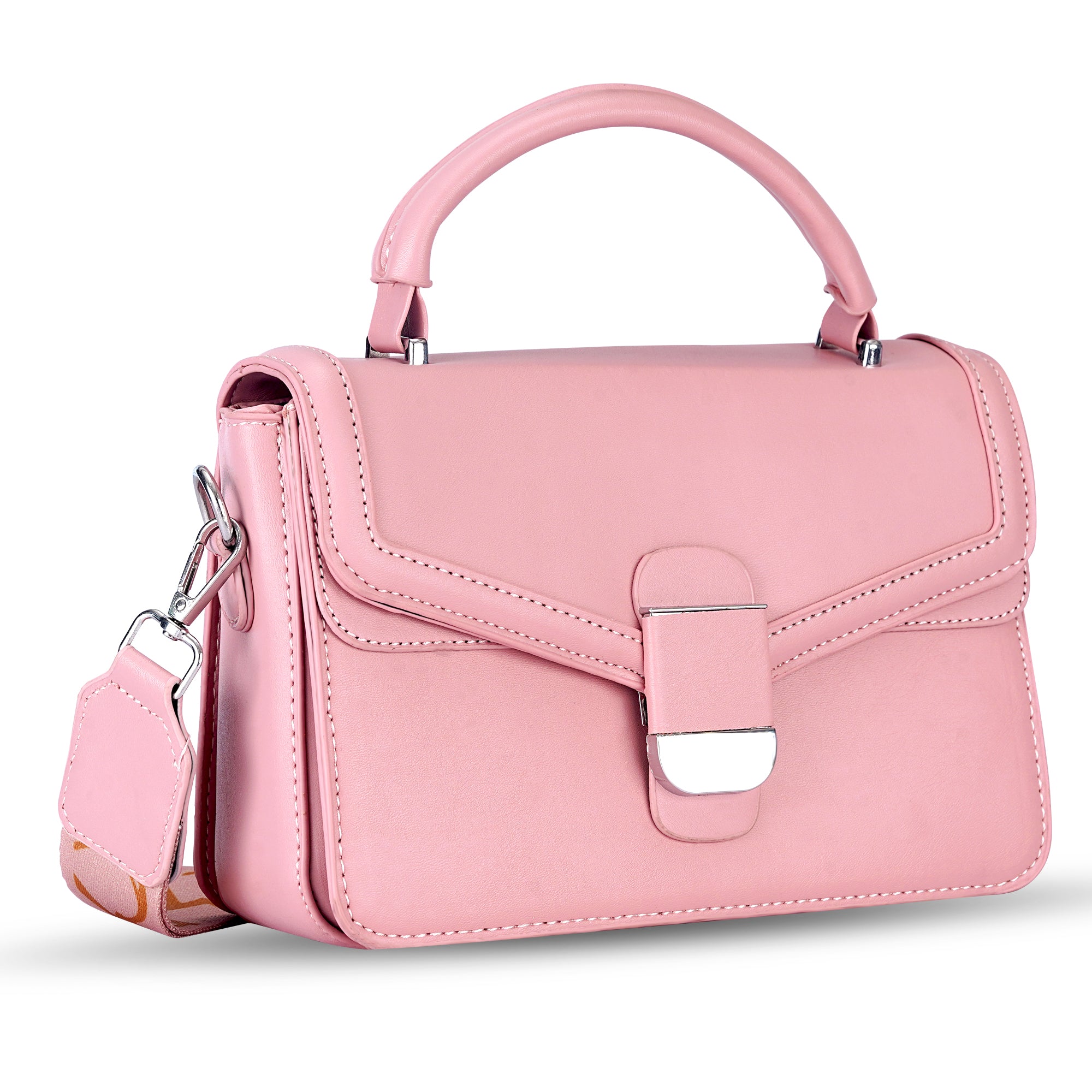 Pink Structured Satchel Bag