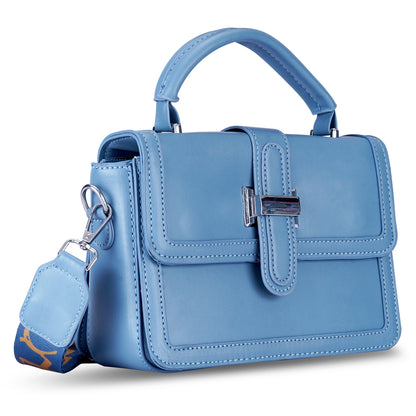 Blue Structured Satchel Bag