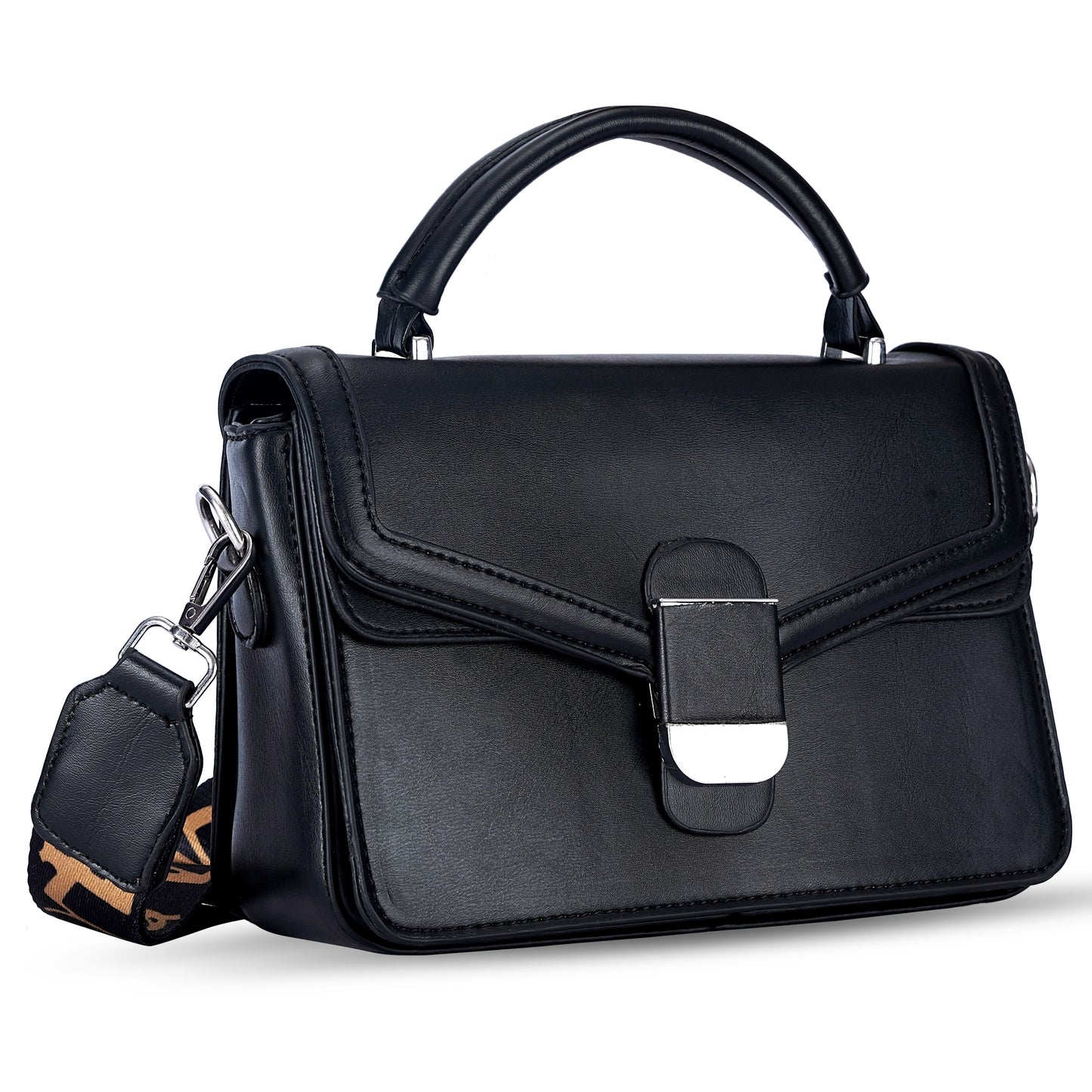 Black Structured Satchel Bag