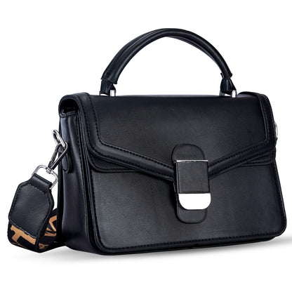 Black Structured Satchel Bag