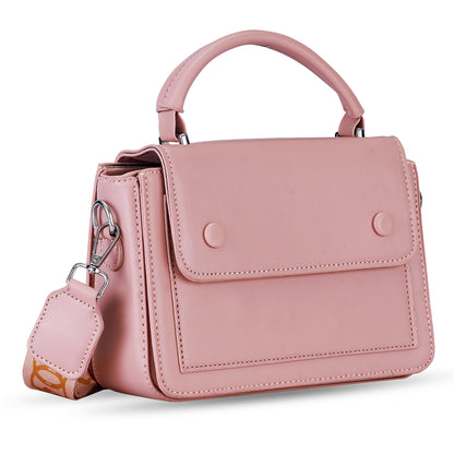 Pink Structured Satchel Bag
