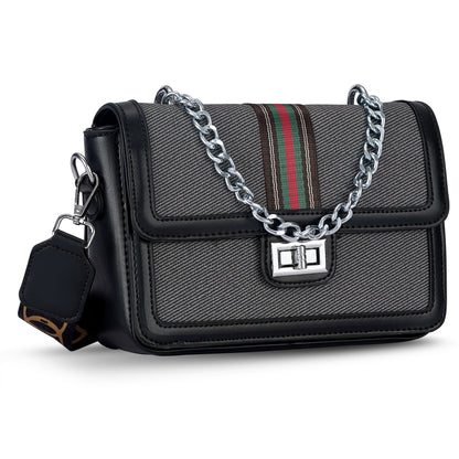 Black Colourblocked Sling Bag