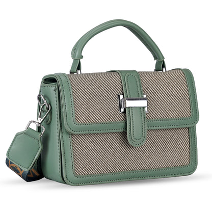 Green Structured Satchel Bag