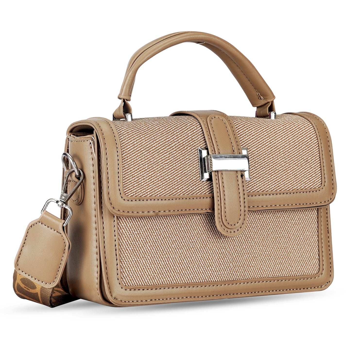 Khaki Structured Satchel Bag