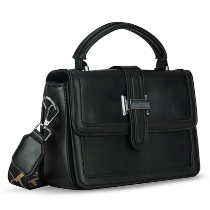 Black Structured Satchel Bag