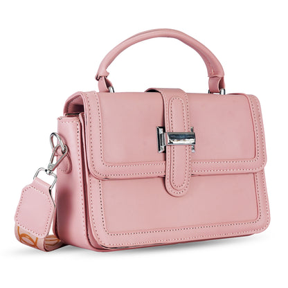 Pink Structured Satchel Bag