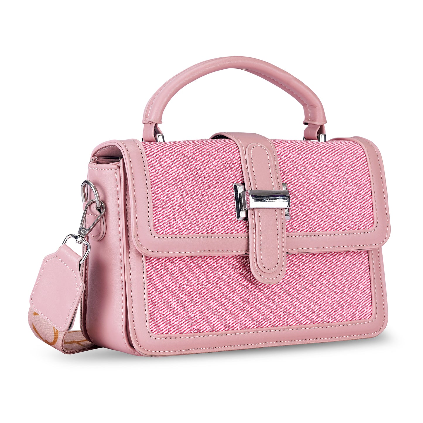 Pink Structured Satchel Bag