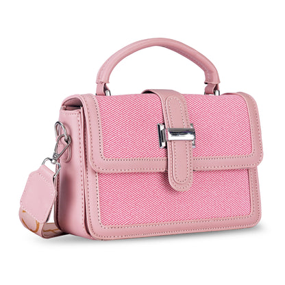 Pink Structured Satchel Bag