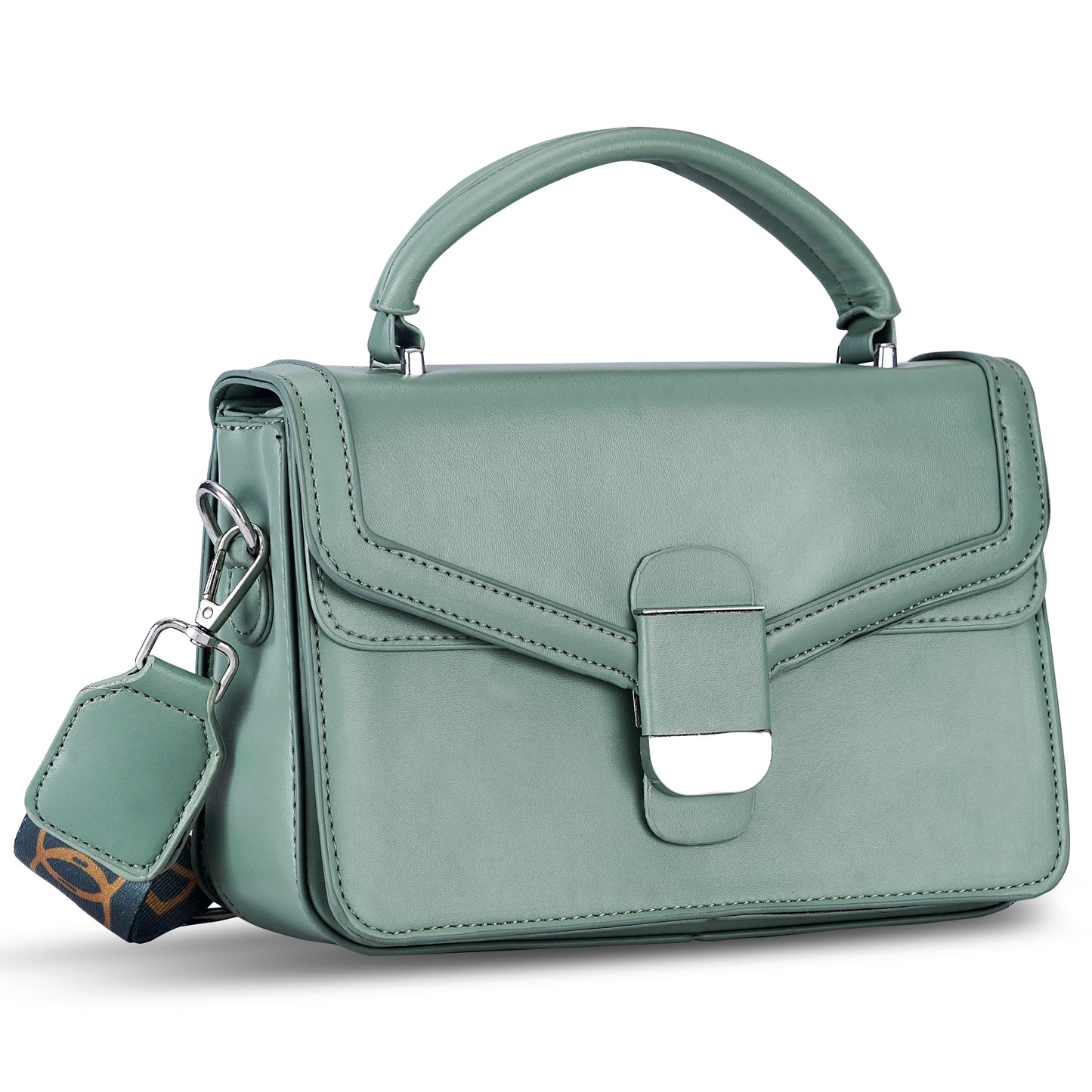 Green Structured Satchel Bag